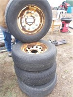 (4) 225-75R-15  6 Hole Trailer Tires & Rims