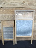 2 PRIMITIVE WASHBOARDS BIG ONE 24 X 12 CLEAN