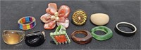 Lot of Colorful Fashion Rings & Bands