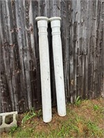 Pair of Over Painted Wooden Columns