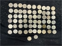 62 Roosevelt Dimes (90% silver)