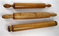 LOT OF THREE ANTIQUE ROLLING PINS
