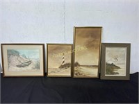 4 FRAMED BEACH SCENES