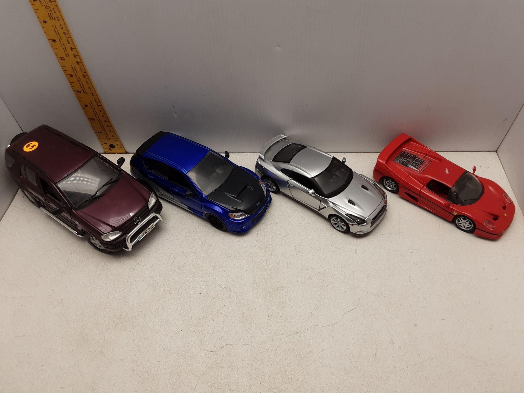 4 MISC DIE CAST CARS 1-18 3-24 SCALES