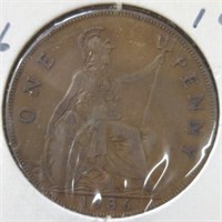 1936 large British penny