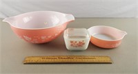 Pyrex Gooseberry Bowls & Refrigerator Dish