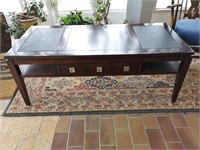 Coffee Table with Leather Inserts