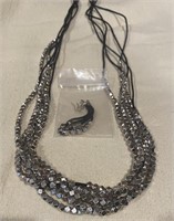 Necklace with metal beads