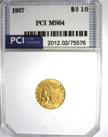1927 Gold $2.50 MS64 LISTS $950