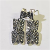 $140 Silver Marcasite Earrings