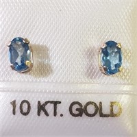 $100 10K  Blue Topaz Earrings