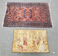 Handmade oriental rug 40" x 63" & a vintage
