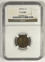 1924-D Lincoln Wheat Cent Fine NGC F12