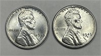 1943-D Lincoln Wheat Steel Cent Pair UNC BU