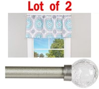 2x Crackle Pewter 28-48" Curtain Rod Sets