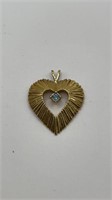 Gold Tone Heart Pendant