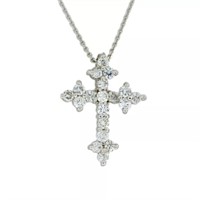 14k Gold .38ct Diamond Cross Necklace