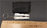 Multi purpose tool keychain w/case. Flashlight