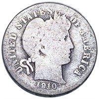 1910-D Barber Dime NICELY CIRCULATED