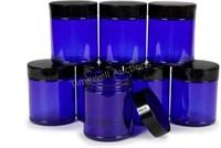 Vivaplex  Cobalt Blue  8oz Glass Jars  8 pack
