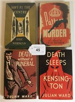 Detective Mystery Fiction. Lot of Four 1st's DJ's.