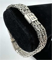 925 Silver Triple Strand Byzantine Bracelet