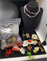 over 100 itmes  Bag of jewelry and misc