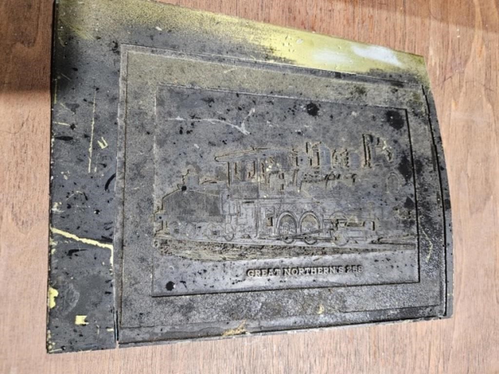 Great Northern Railroad printer block