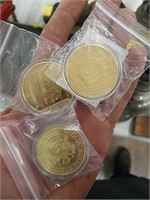 3 copper Donald Trump coins