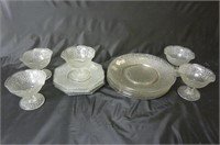 By Cracky Clear by L E Smith Glass Dinnerware