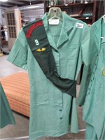 Vintage girl scout uniform with sash