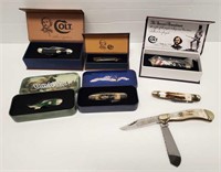 7 Colt, etc collector knives w/ boxes