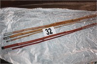 Two Bamboo Sectional Rods; 12' & 10'
