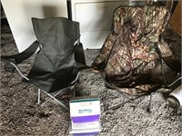 Two camp chairs, too mini coolers