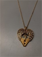 Jessus' heart with cross Pendant Necklace