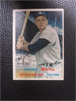 1957 TOPPS #163 SAMMY WHITE RED SOX VINTAGE