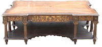 LG COFFEE TABLE WITH INTRICATE SCROLLING ON SIDES