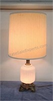 Table lamp. Two stage lighting.  Opaque pearl