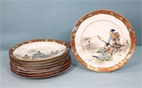 (8) Antique 7" Kutani Decorated Plates