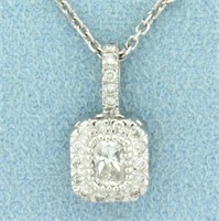 3/4ct TW Radiant Diamond Pendant on Cable Link Cha