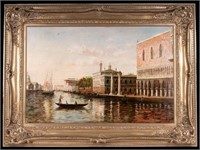Venetian Canal Scene Framed Giclee