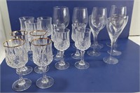 Misc Glassware incl Lenox USA Crystal Wine Glasses