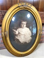 antique picture frame w/ convex glass 18x24