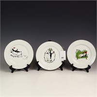 Three Pottery Barn Penguin plates made in Japan