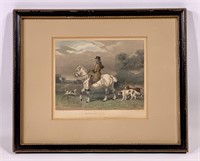 Colored engraving "Morning" 8.5" x 10.5" frame