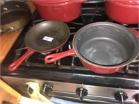 (2) Enamel & Cast Iron Skillet Cookers