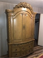 Carved Armoire Cabinet (50" W x 88" T ~ 2 PC)