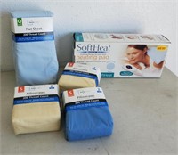 Heating Pad & Queen Bed Sheets/Pillow Cases