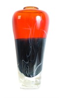 Tall Studio Glass Vase, Signed & Dated 88