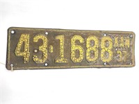 Kansas 1937 License Plate